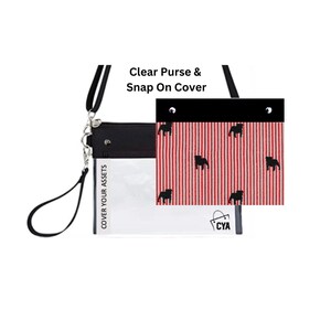 UGA Clear Stadium Purse: Red & Black Snap-On Cover - Game Day Gift