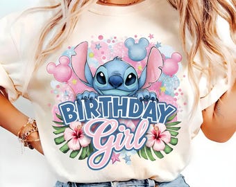 Stitch Birthday Girl Png,Set of high quality images ready to print,Instant download,Png format, Birthday Png,png Bundle, Trending Png