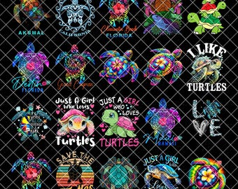 Sea Turtle PNG Bundle, Beach Vibes, Summer Design, Watercolor Sea Turtle PNG, Summer Png, Beach png, Beach Png, Ocean Animal Png