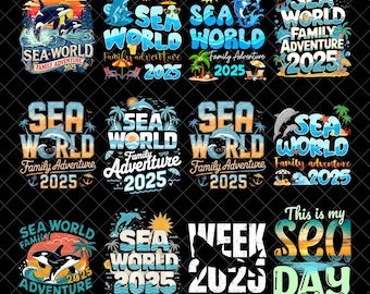 Sea World Family Adventure 2025 Png bundle, SeaWorld Adventure Png, Family Vacation 2024, Cruise Trip Png,Trendy sublimate designs