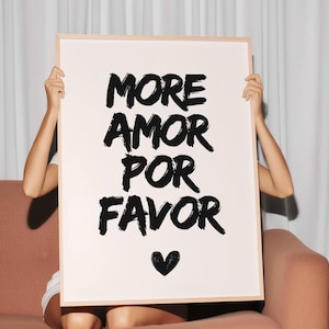 More Amor Por Favor Trendy printable Wall Art | Motivational Quote  |  Poster | Y2K Retro | Digital Download | Bar Cart Wall Art