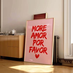 More Amor Por Favor Trendy do wydrukowania Wall Art | Motywujący cytat | Plakat | Y2K Retro | Pobieranie cyfrowe | Bar Cart Wall Art