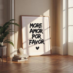 More Amor Por Favor Trendy do wydrukowania Wall Art | Motywujący cytat | Plakat | Y2K Retro | Pobieranie cyfrowe | Bar Cart Wall Art