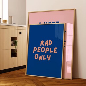 Printable Wall Art Rad people only|  Roommate Gift | Dopamine Decor | Digital Download | Inspirational Poster | Bar cart wall art