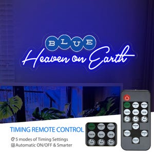 Blue Heaven on Earth neon sign,Dodger Stadium Neon Sign,Football Bedroom Decor Backdrop,LA Baseball fans gift,man cave decor,birthday gift