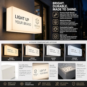 Kundenspezifisches Licht Box-Zeichen, benutzerdefiniertes Logo-Schild für Schaufenster, Geschäfte und kleine Unternehmen, Acryl Business LED-Licht Bild 3