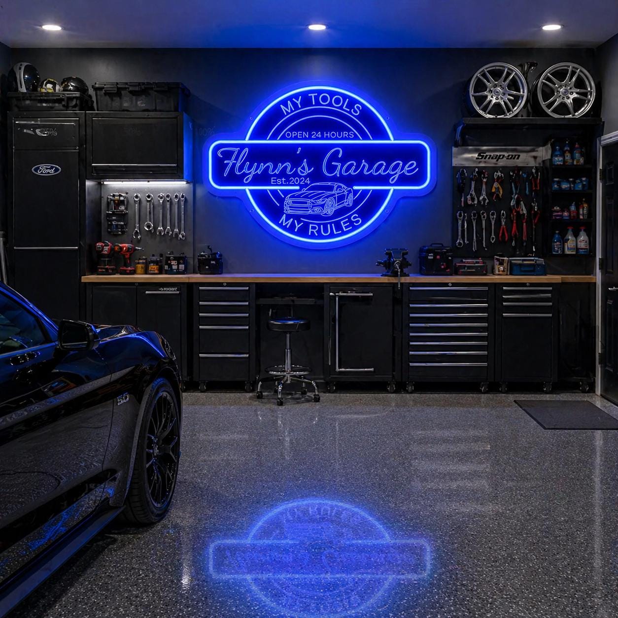 Custom Neon Garage Sign,man Cave Wall Decor,personalized Name LED Sign ...