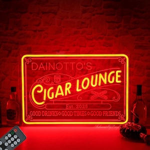 Insegna al neon per sala sigari, insegna al neon per bar personalizzata, insegna al neon per caverna dell'uomo, insegna al neon per sigari, regalo per lui, regalo per papà, insegna per bar personalizzata
