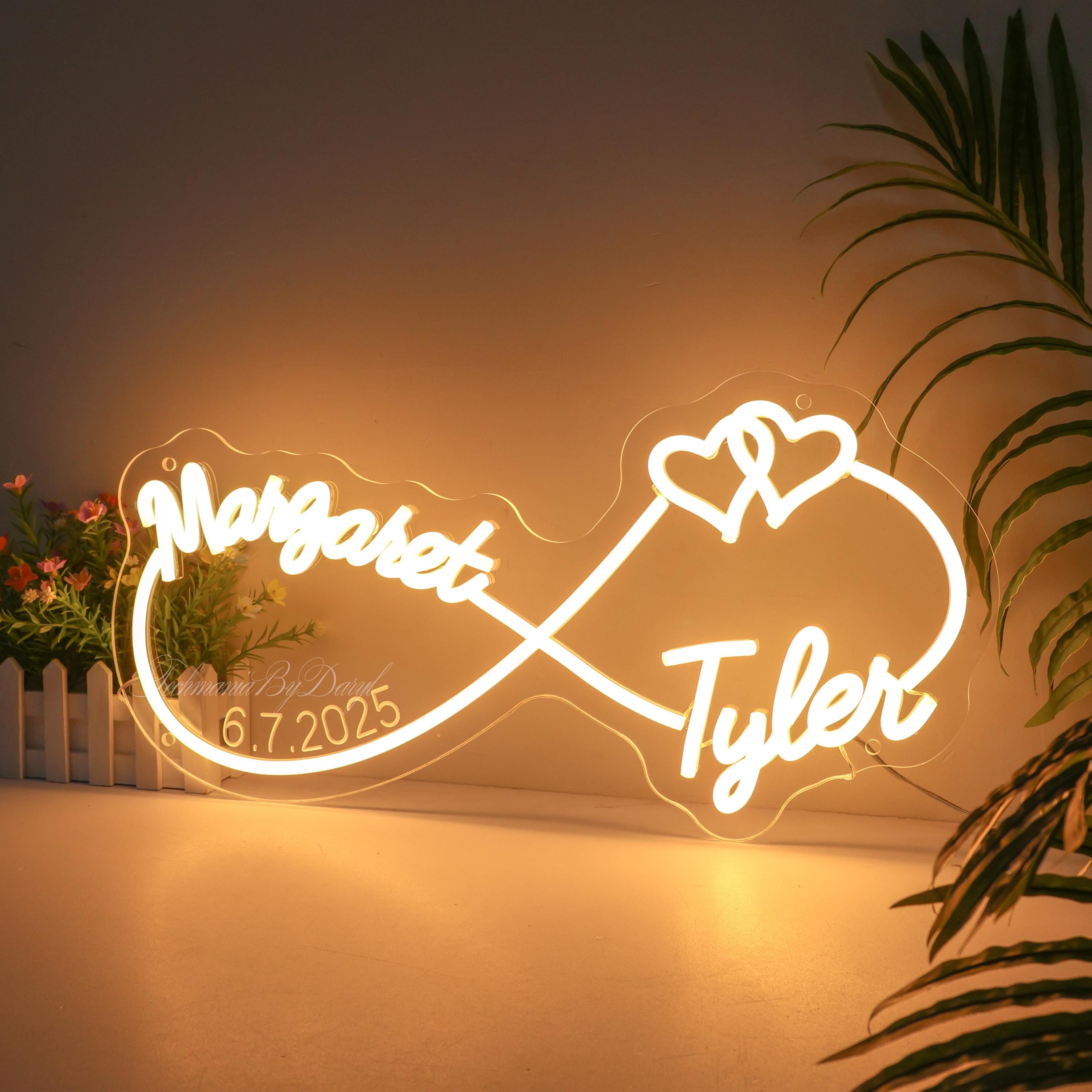 Infinity Sign Custom Custom Wedding Neon Sign: Infinity Symbol, Personalized Engagement Gift ...