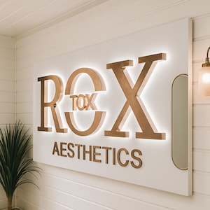 Custom Backlit Metal Business Logo Sign - Laser Cut