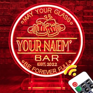 Gepersonaliseerde barneonbord, custom man Cave neonbord decor, bord cocktail bierbar afstandsbediening whisky bord, vaderdagcadeaus voor hem