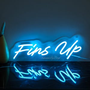 Fins Up neon sign,Miami Dolphins neon sign,Fins Up gift,Fin neon sign,Miami Dolphins wall art decor, Fins Up wall art decor,home decor