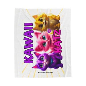 Kawaii Katz Kids Velveteen Plush Blanket