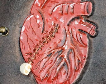 Leather Gothic Art Journal hand made Anatomical Heart