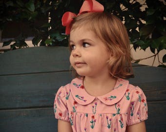 Wzór do szycia, Wzór KARINA, wzór sukienki lub bluzki dla niemowląt, małych dzieci, dziewczynek, cyfrowy wzór do szycia w formacie PDF