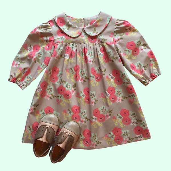 Sewing pattern, The KARINA PATTERN for baby and girls, dress or blouse pattern for Baby or Little Girl, digital PDF sewing pattern