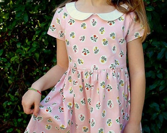 Girls dress pattern, VINTAGE KATE Dress, toddler dress pattern, Peter Pan collar, sewing pattern, instant download PDF, classic style