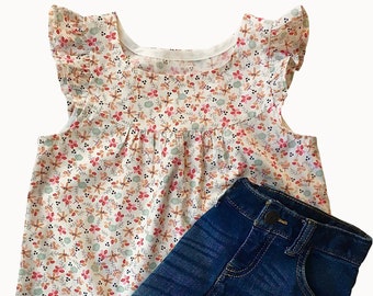 Girls blouse pattern, The KELSIE Pattern , sewing pattern, toddler pattern, fits ages 2-8, instant download digital pdf pattern