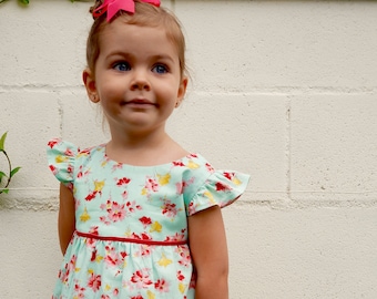 Girls Dress pattern, MIA and MOI pattern, toddler dress pattern, girls sewing pattern, instant PDF download, vintage style,  pleated dress