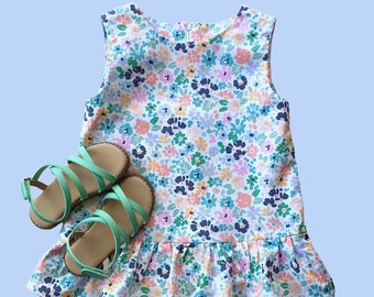 Girls dress pattern, The MURIELLE DRESS, girl's sewing pattern, instant digital PDF download, lots of options, girl's sizes 3-8