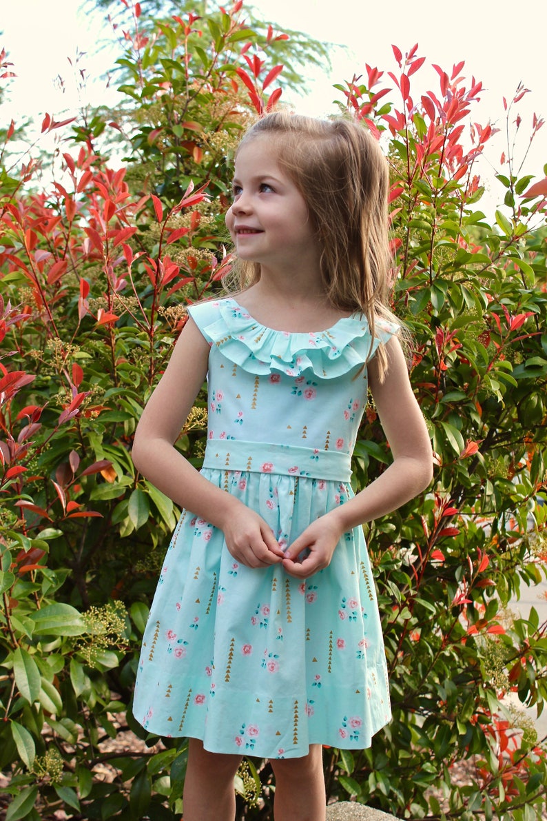 Girls dress pattern, The EMMA ROSE Dress, automatic digital PDF download, photo tutorial, girl sewing pattern, flower girl dress, sizes 2-8 image 1