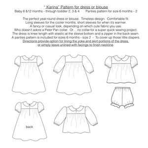 Sewing Pattern the KARINA PATTERN for Baby and Girls Dress - Etsy
