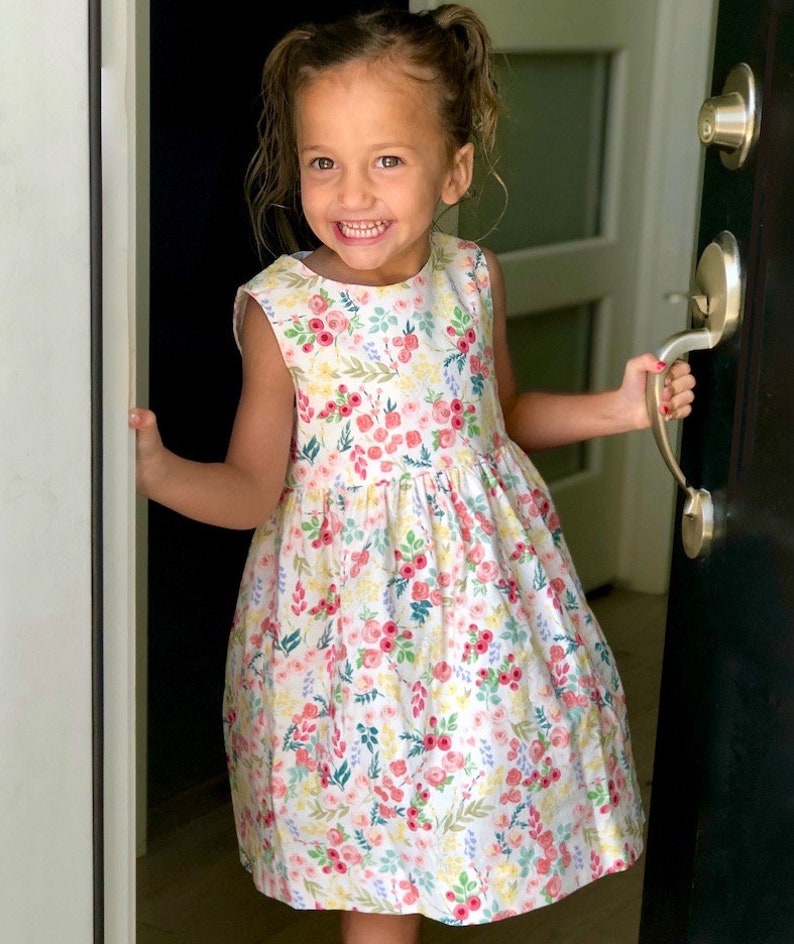 Girls Dress Pattern, The MARGO DRESS, toddler dress pattern, sewing pattern, instant download, girls sewing pattern pdf, buttons in back image 7