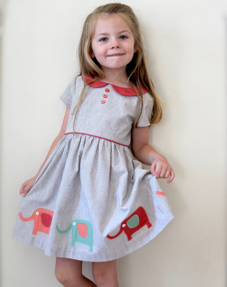 Girls Dress Pattern, VINTAGE KATE Dress, toddler dress pattern, Peter Pan collar, PDF sewing pattern, instant download, vintage style 