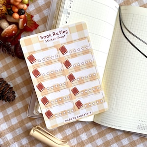 Buchbewertung Sticker Sheet - Handgemachter Stickerbogen für Journal, Planner & Scrapbooking - Book Rating