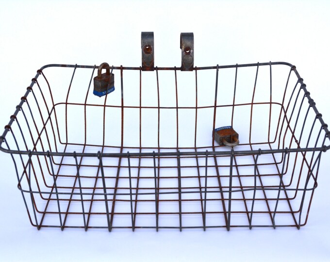 Vintage Bike Basket Metal Wire With Locks Etsy