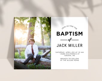 Editable Jack LDS Baptism Invitation Template: Instant Download