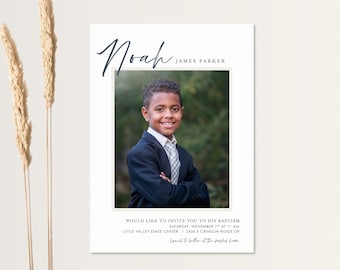 Editable Noah LDS Baptism Invitation Template: Instant Download