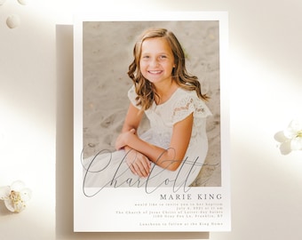 Editable Charlotte LDS Baptism Invitation Template: Instant Download