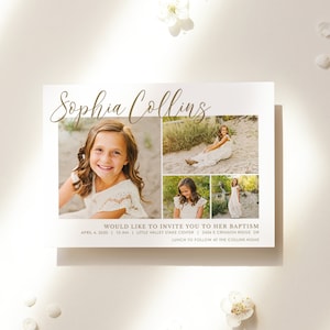 Editable Sophia LDS Baptism Invitation Template: Instant Download