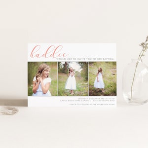 Editable Haddie LDS Baptism Invitation Template: Instant Download