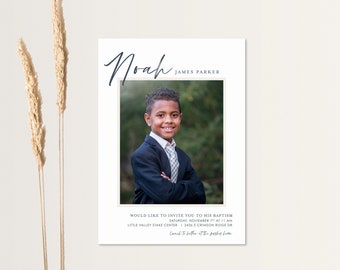 Editable Noah LDS Baptism Invitation Template: Instant Download