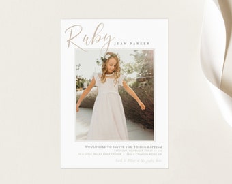 Editable Ruby LDS Baptism Invitation Template: Instant Download