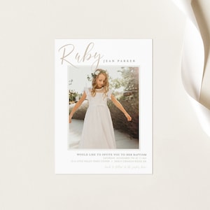 Editable Ruby LDS Baptism Invitation Template: Instant Download image 1