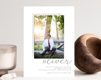 Editable Oliver LDS Baptism Invitation Template: Instant Download