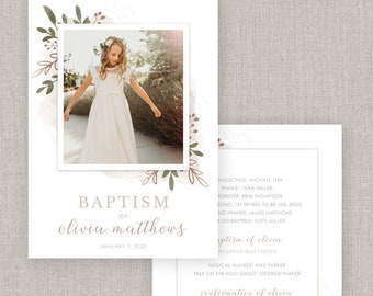 Editable Olivia LDS Baptism Program Template: Instant Download