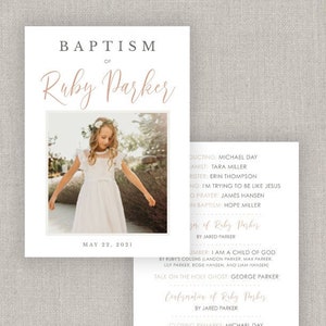 Editable Ruby LDS Baptism Program Template: Instant Download image 1