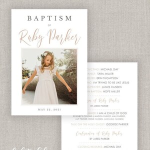 Editable Ruby LDS Baptism Program Template: Instant Download