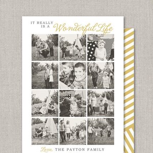 Wonderful Life Christmas Card Template for Photoshop: Instant Download