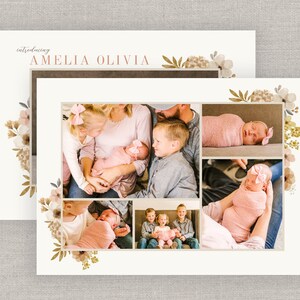 Editable Baby Girl Amelia Birth Announcement Template: Instant Download image 2