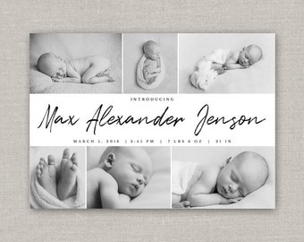 Editable Max Birth Announcement Template: Instant Download