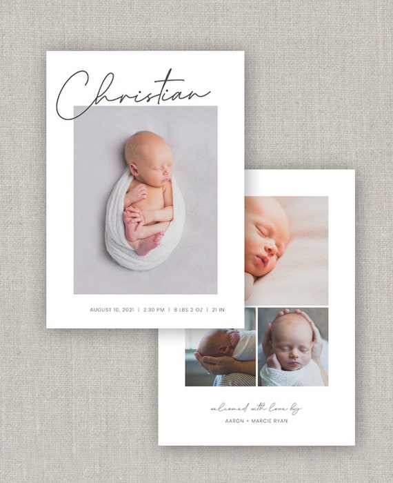 Editable Christian Birth Announcement Template Instant Etsy