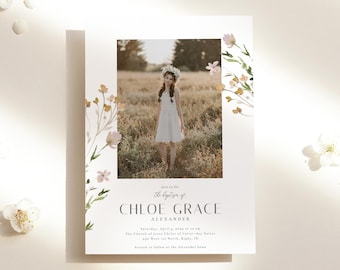 Bewerkbare sjabloon voor Chloe LDS-doopseluitnodiging: direct downloaden