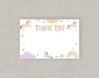 Pastel Unicorn Thank You: Instant Download