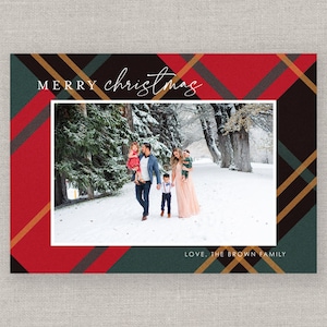 Plaid Christmas Photo Card image 1