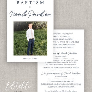 Editable Noah LDS Baptism Invitation Template: Instant Download image 5